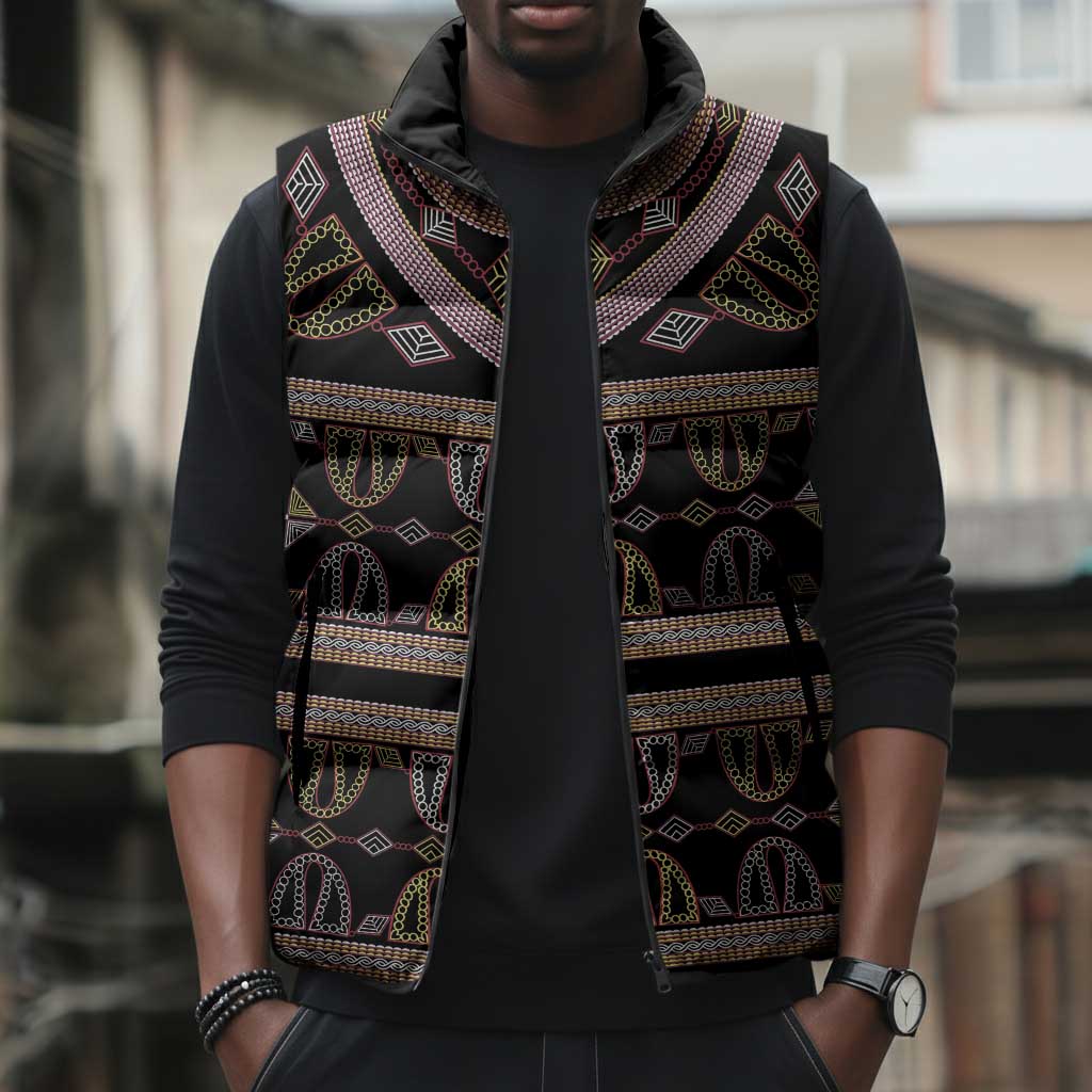 Cameroon Sleeveless Puffer Jacket Toghu Pattern Heritage