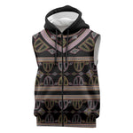 Cameroon Sleeveless Zip Hoodie Toghu Pattern Heritage