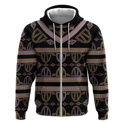 Cameroon Zip Hoodie Toghu Pattern Heritage