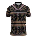 Cameroon Zipper Polo Shirt Toghu Pattern Heritage