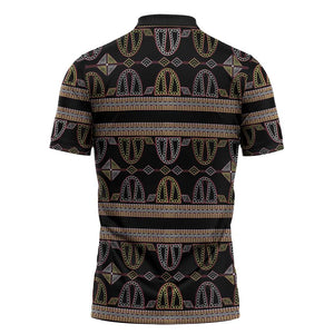 Cameroon Zipper Polo Shirt Toghu Pattern Heritage