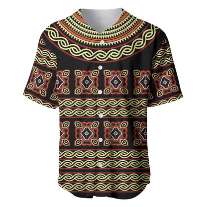Cameroon Traditional Pattern Baseball Jersey Bamenda Royal Toghu