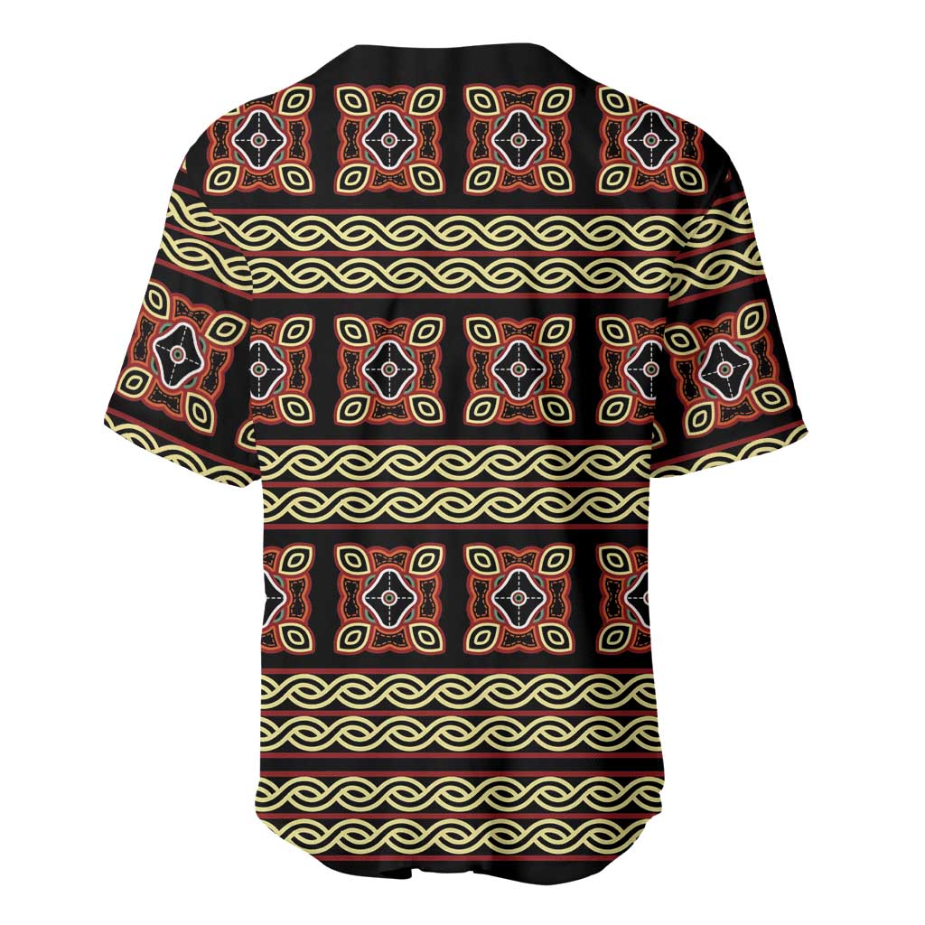 Cameroon Traditional Pattern Baseball Jersey Bamenda Royal Toghu