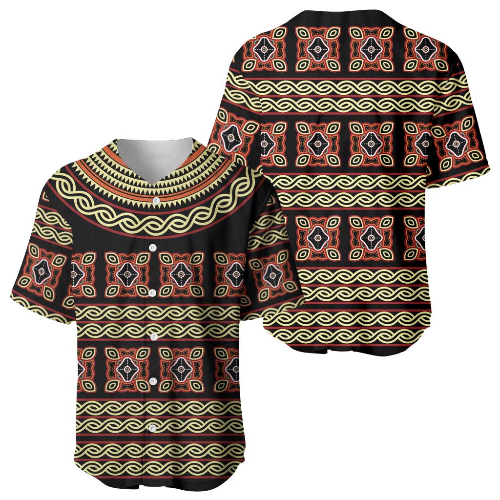 Cameroon Traditional Pattern Baseball Jersey Bamenda Royal Toghu