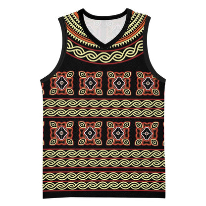 Cameroon Traditional Pattern Basketball Jersey Bamenda Royal Toghu