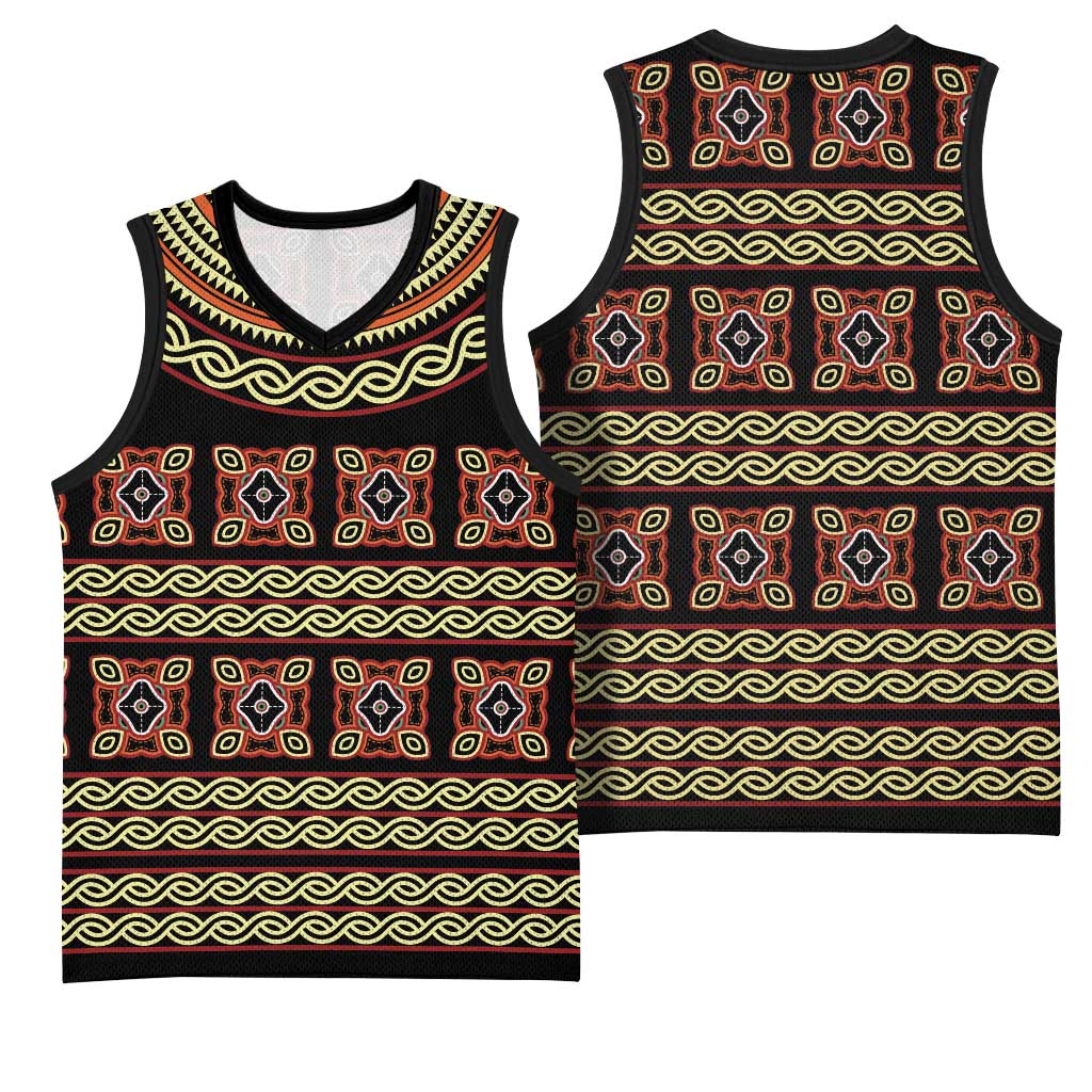 Cameroon Traditional Pattern Basketball Jersey Bamenda Royal Toghu