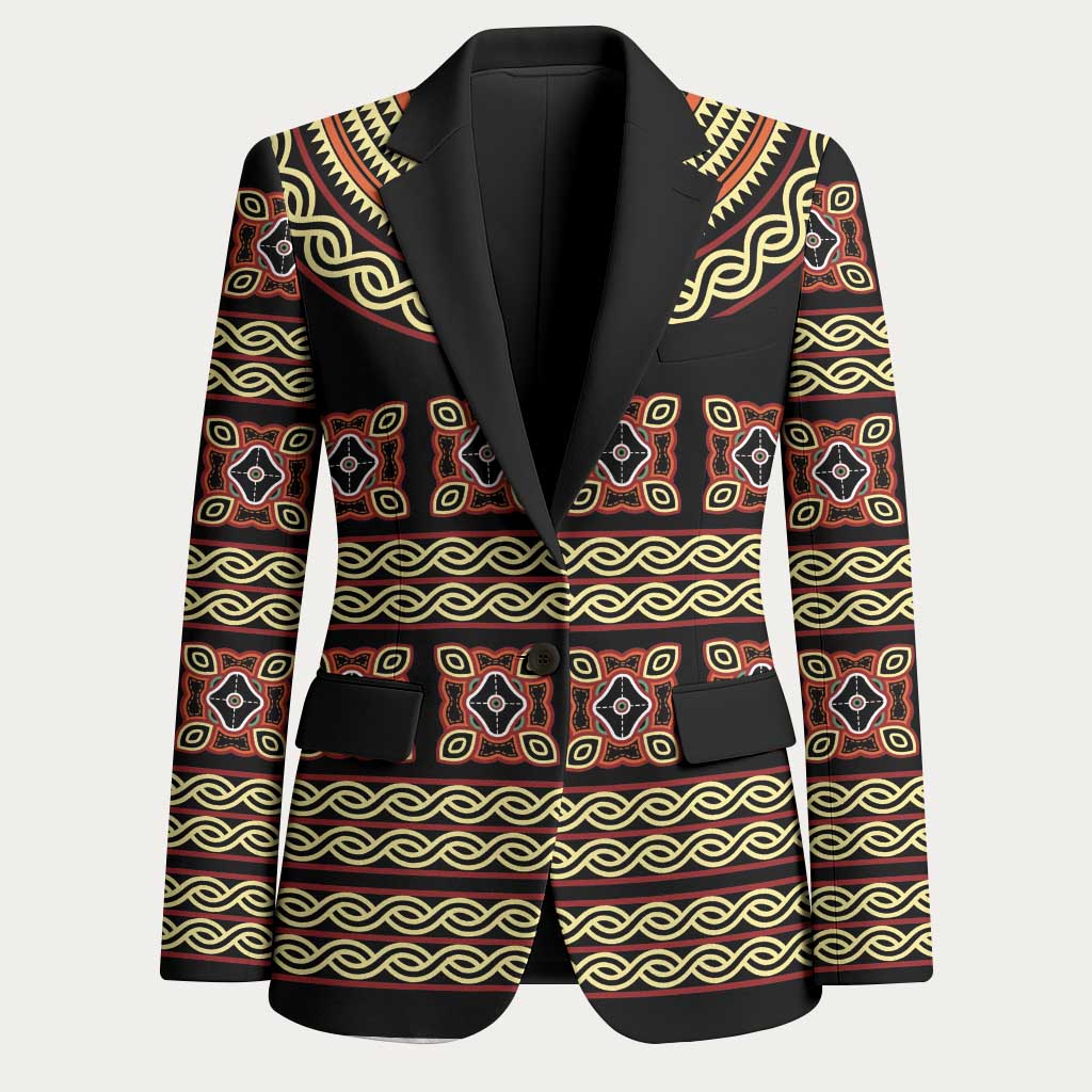 Cameroon Traditional Pattern Blazer Bamenda Royal Toghu