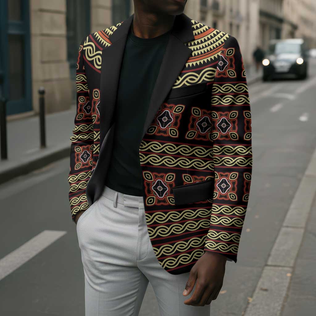 Cameroon Traditional Pattern Blazer Bamenda Royal Toghu