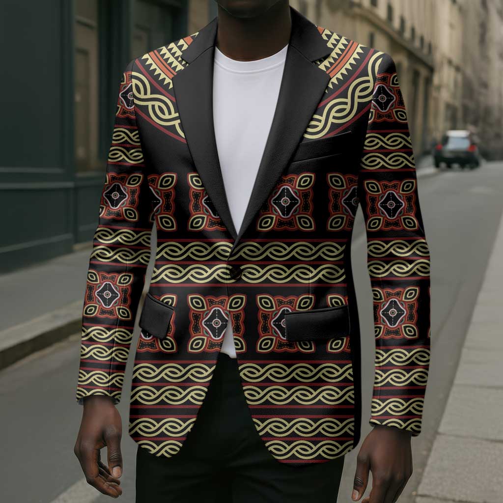 Cameroon Traditional Pattern Blazer Bamenda Royal Toghu