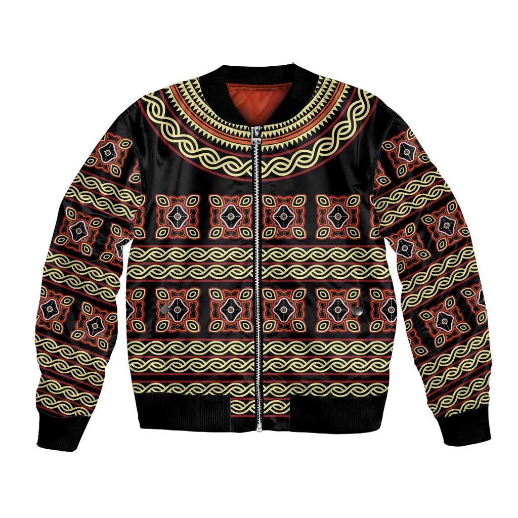 Cameroon Traditional Pattern Bomber Jacket Bamenda Royal Toghu