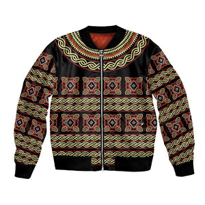 Cameroon Traditional Pattern Bomber Jacket Bamenda Royal Toghu