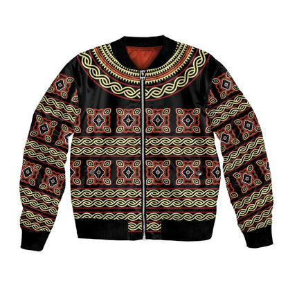 Cameroon Traditional Pattern Bomber Jacket Bamenda Royal Toghu