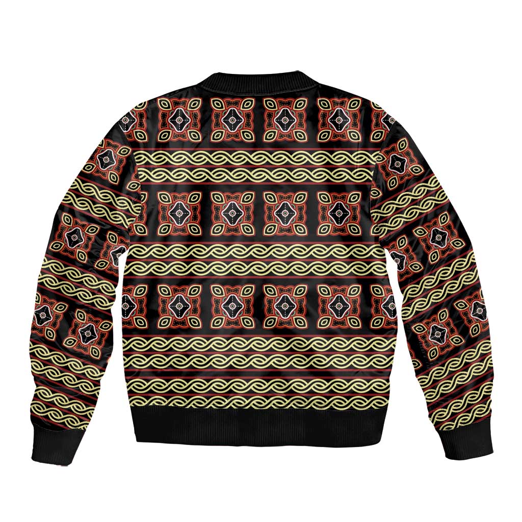 Cameroon Traditional Pattern Bomber Jacket Bamenda Royal Toghu