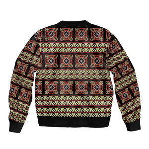 Cameroon Traditional Pattern Bomber Jacket Bamenda Royal Toghu
