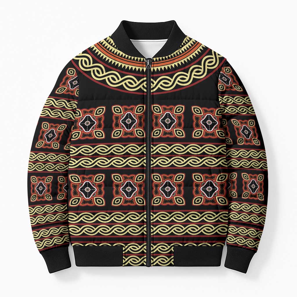 Cameroon Traditional Pattern Bomber Puffer Jacket Bamenda Royal Toghu