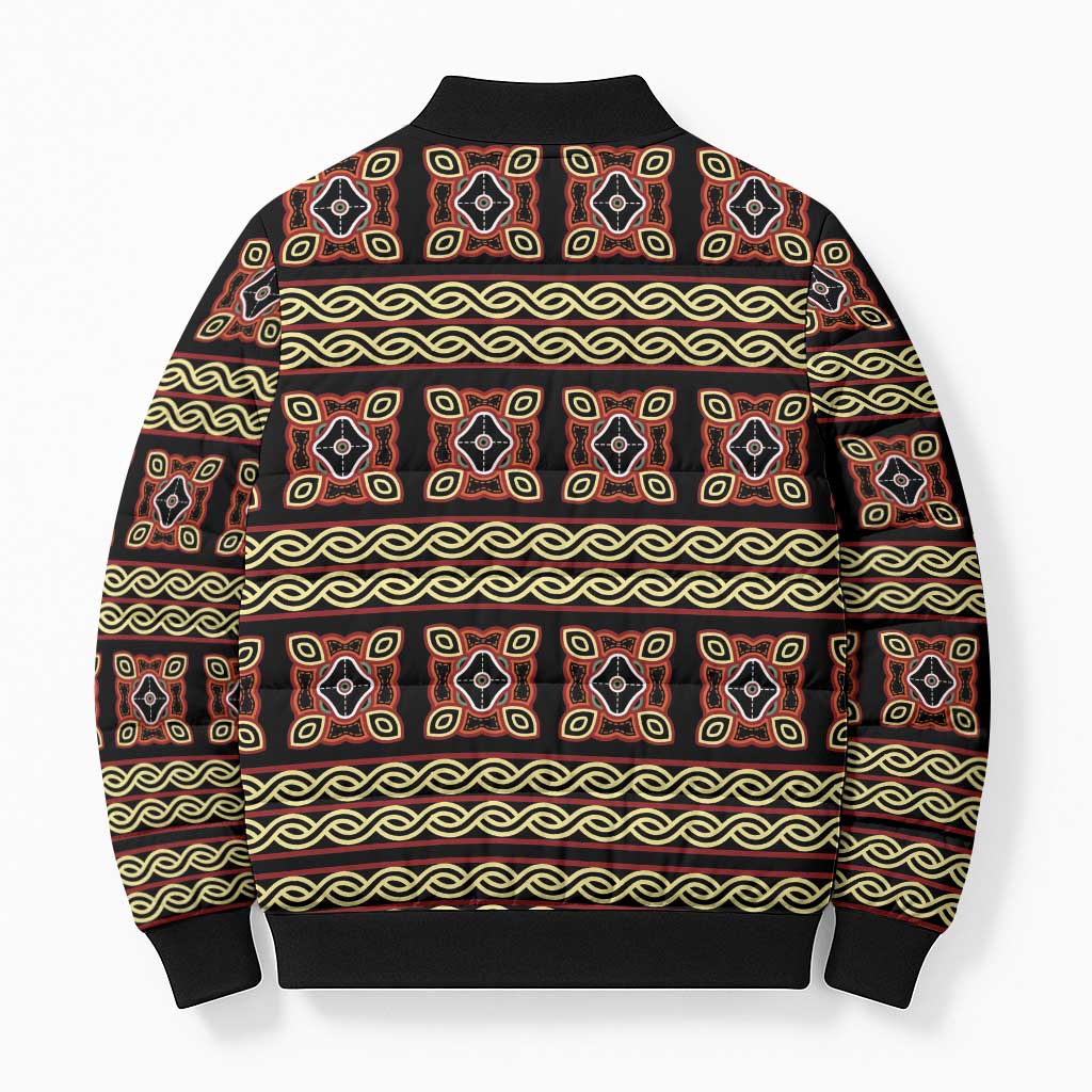 Cameroon Traditional Pattern Bomber Puffer Jacket Bamenda Royal Toghu