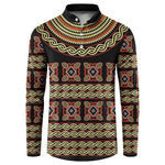 Cameroon Traditional Pattern Button Sweatshirt Bamenda Royal Toghu