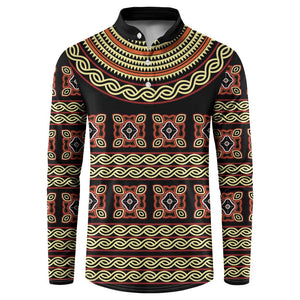Cameroon Traditional Pattern Button Sweatshirt Bamenda Royal Toghu