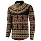 Cameroon Traditional Pattern Button Sweatshirt Bamenda Royal Toghu