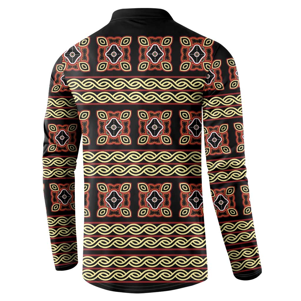Cameroon Traditional Pattern Button Sweatshirt Bamenda Royal Toghu