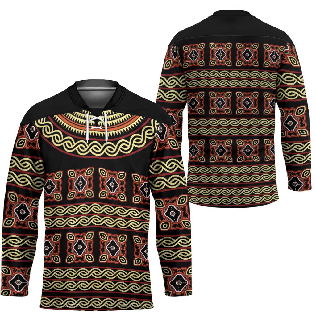 Cameroon Traditional Pattern Hockey Jersey Bamenda Royal Toghu