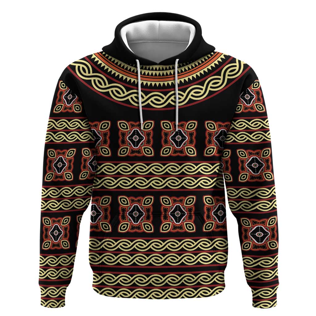 Cameroon Traditional Pattern Hoodie Bamenda Royal Toghu