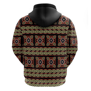 Cameroon Traditional Pattern Hoodie Bamenda Royal Toghu