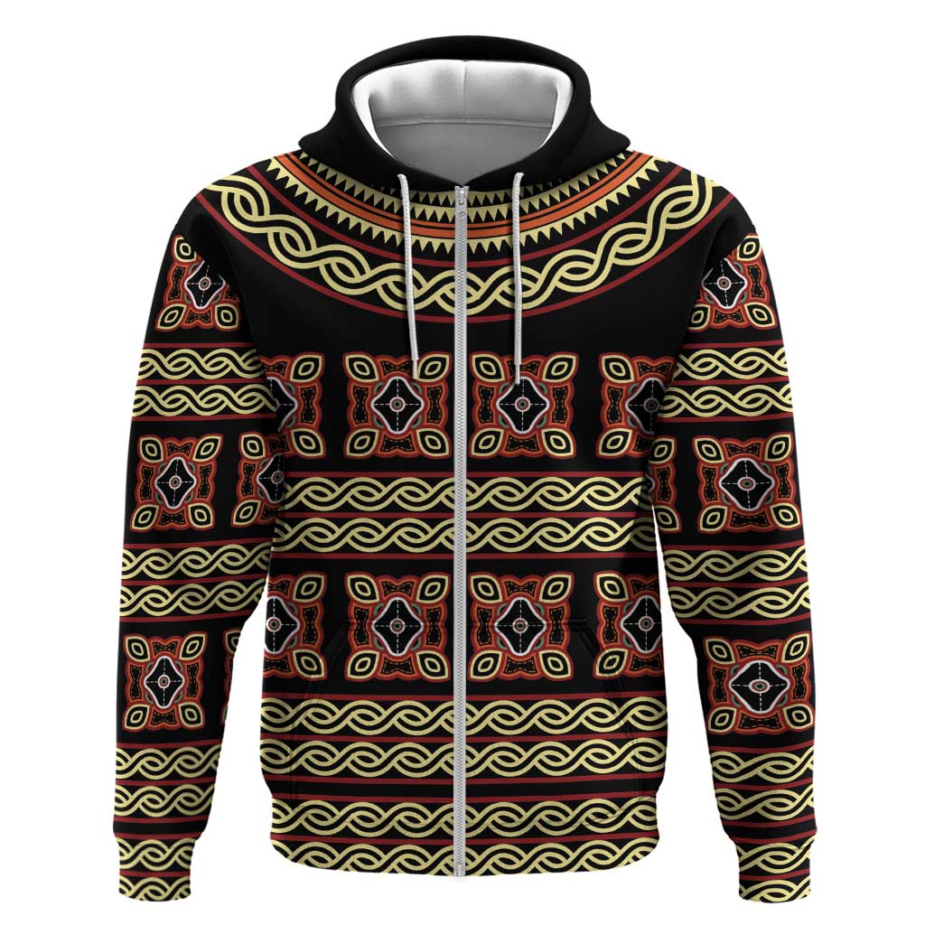 Cameroon Traditional Pattern Hoodie Bamenda Royal Toghu