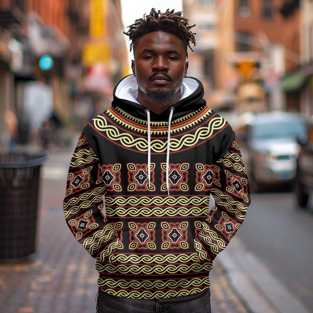 Cameroon Traditional Pattern Hoodie Bamenda Royal Toghu