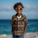 Cameroon Traditional Pattern Kid Hawaiian Shirt Bamenda Royal Toghu