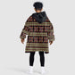 Cameroon Traditional Pattern Kid Wearable Blanket Hoodie Bamenda Royal Toghu