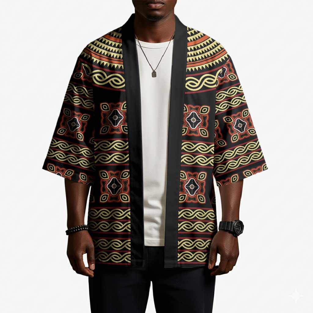 Cameroon Traditional Pattern Kimono Bamenda Royal Toghu