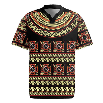 Cameroon Traditional Pattern Rugby Jersey Bamenda Royal Toghu