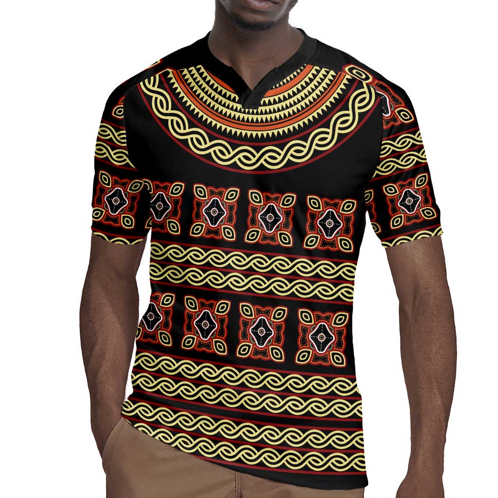 Cameroon Traditional Pattern Rugby Jersey Bamenda Royal Toghu