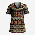 Cameroon Traditional Pattern Scrub Top Bamenda Royal Toghu