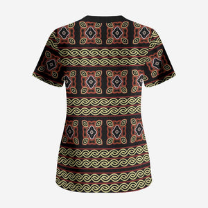 Cameroon Traditional Pattern Scrub Top Bamenda Royal Toghu