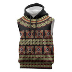 Cameroon Traditional Pattern Sleeveless Hoodie Bamenda Royal Toghu