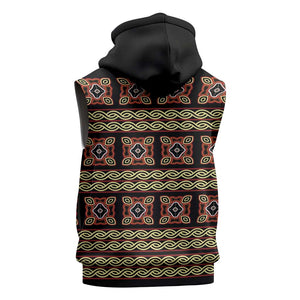 Cameroon Traditional Pattern Sleeveless Hoodie Bamenda Royal Toghu