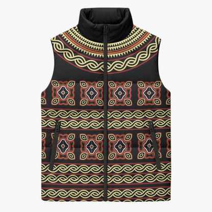Cameroon Traditional Pattern Sleeveless Puffer Jacket Bamenda Royal Toghu