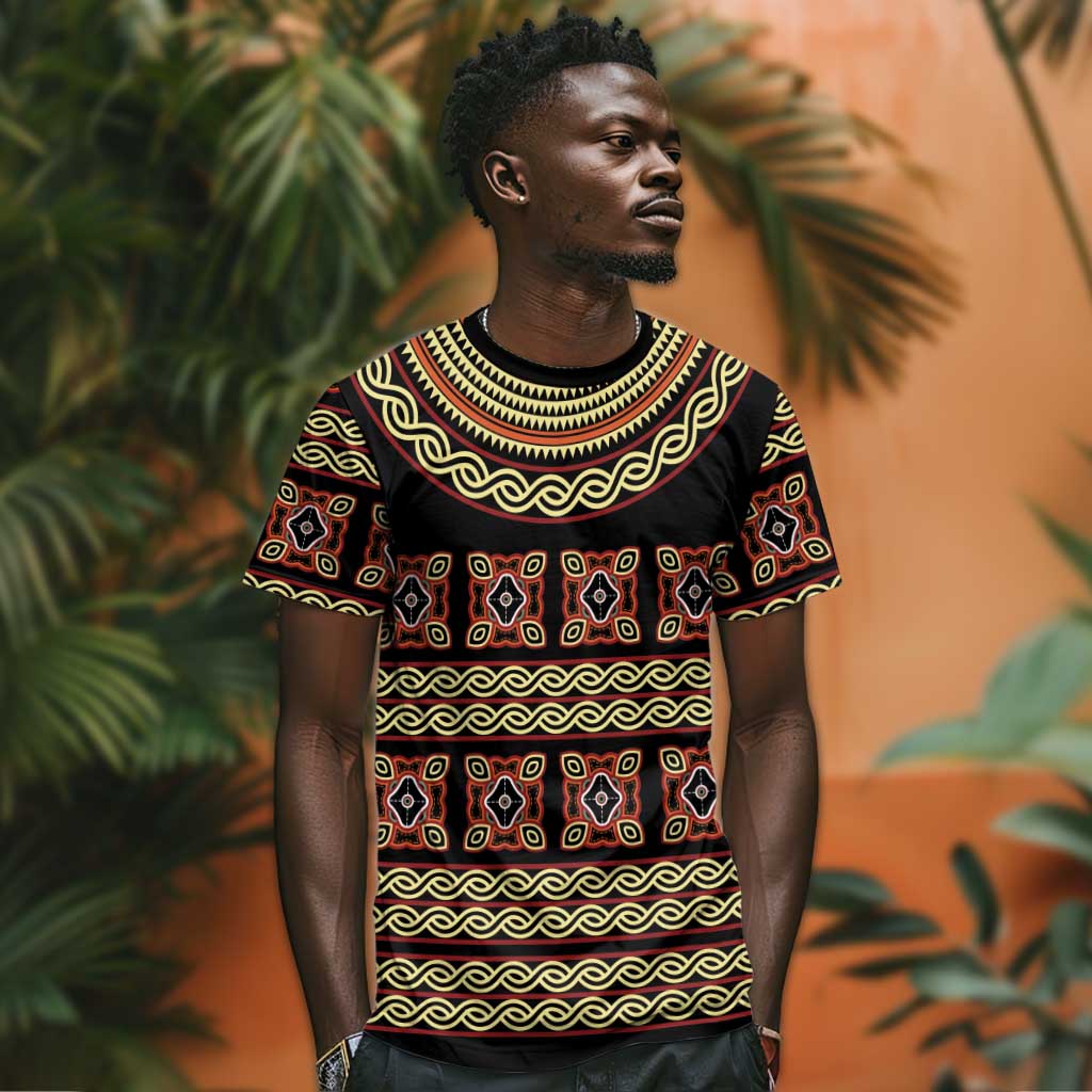 Cameroon Traditional Pattern T shirt Bamenda Royal Toghu