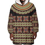 Cameroon Traditional Pattern Wearable Blanket Hoodie Bamenda Royal Toghu
