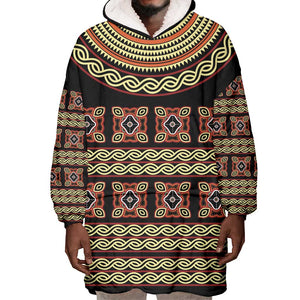 Cameroon Traditional Pattern Wearable Blanket Hoodie Bamenda Royal Toghu