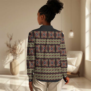 Cameroon Traditional Pattern Women Casual Shirt Bamenda Royal Toghu