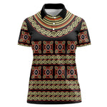 Cameroon Traditional Pattern Women Polo Shirt Bamenda Royal Toghu