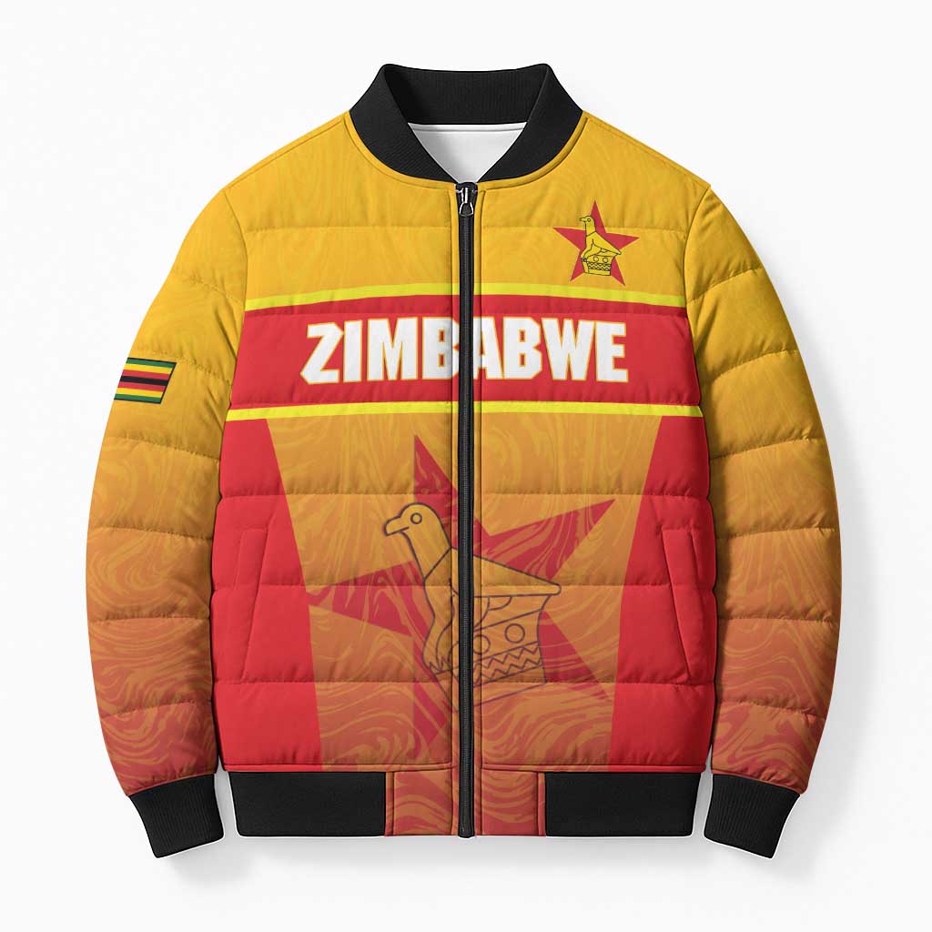 Zimbabwe Cricket Custom Bomber Puffer Jacket Come On Chevrons