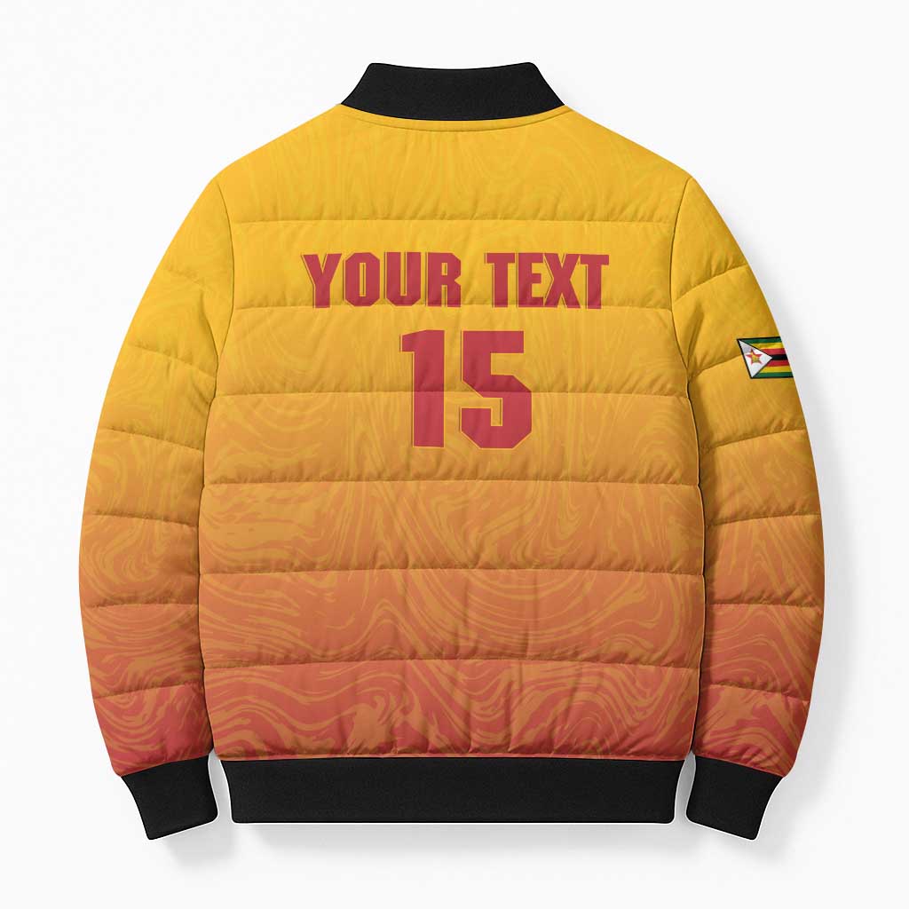 Zimbabwe Cricket Custom Bomber Puffer Jacket Come On Chevrons