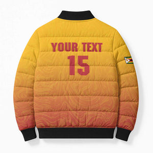 Zimbabwe Cricket Custom Bomber Puffer Jacket Come On Chevrons