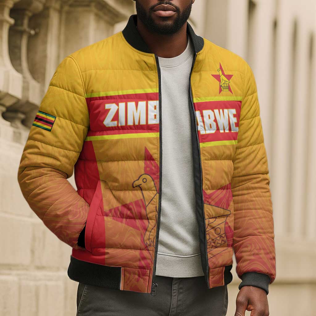 Zimbabwe Cricket Custom Bomber Puffer Jacket Come On Chevrons