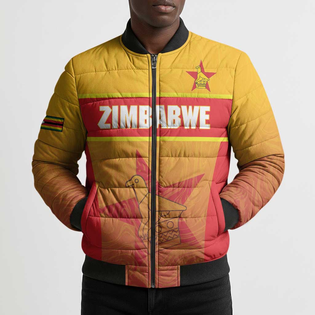 Zimbabwe Cricket Custom Bomber Puffer Jacket Come On Chevrons