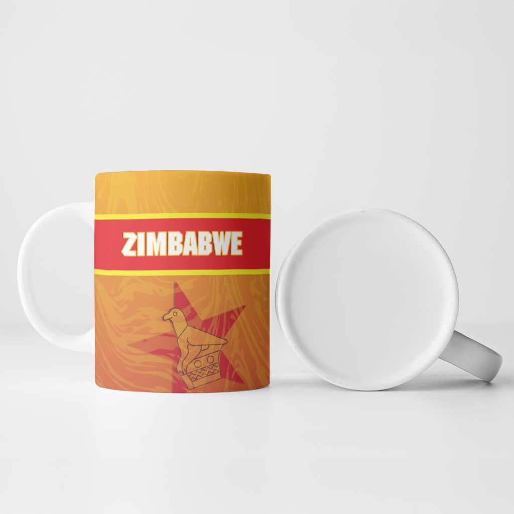 Zimbabwe Cricket Custom Ceramic Mug Come On Chevrons